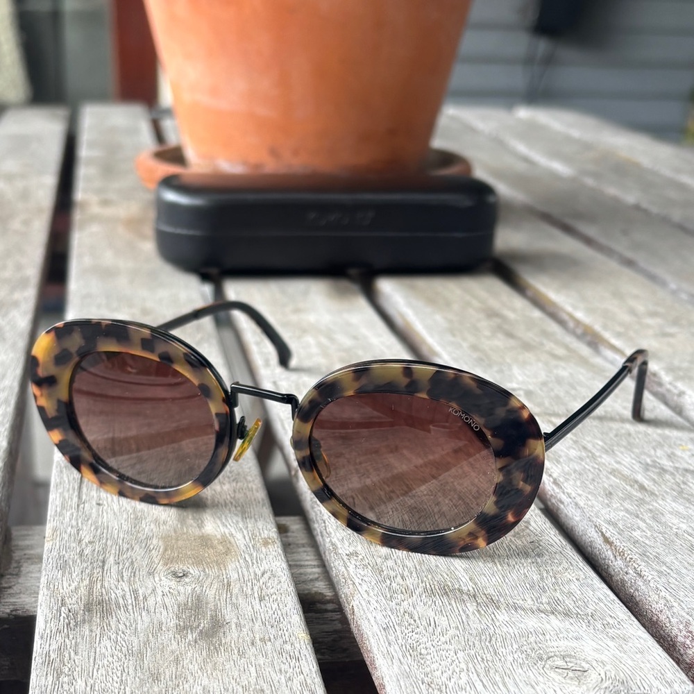 Komono Tortoise Oval Sunglasses